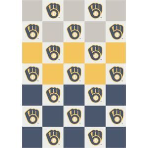 NEW‎ Milwaukee Brewers Buttery Blanket Ombre Check 50x70 MLB Soft Plush Throw